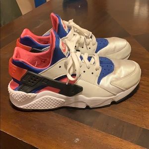 Men Nike Hauraches — Size 8.5 / Blue, Pink, White